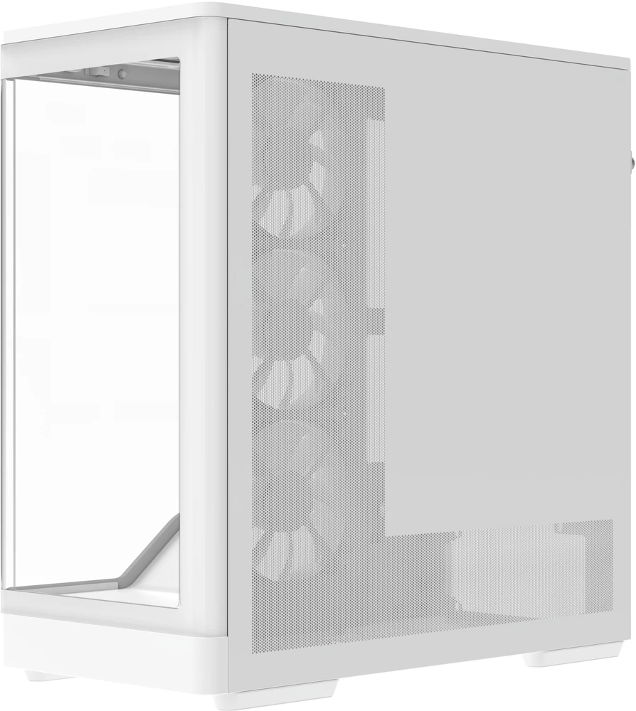 „Aerocool P500A“ kompiuterio korpusas, vidutinio dydžio bokštas, ATX, grūdintas stiklas, RGB – Baltas
