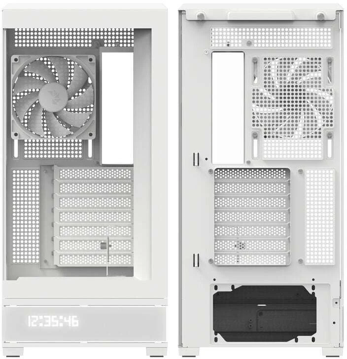 „Aerocool P500B“ kompiuterio korpusas, vidutinio dydžio bokštas, ATX, grūdintas stiklas, RGB - Baltos