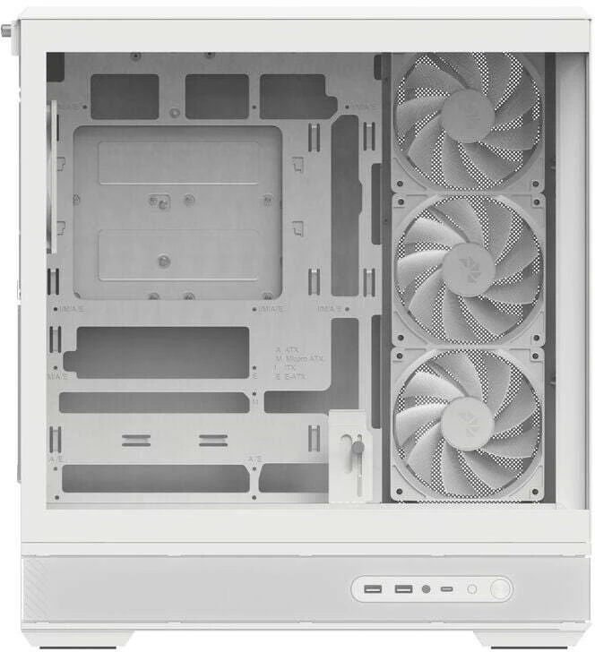 „Aerocool P500B“ kompiuterio korpusas, vidutinio dydžio bokštas, ATX, grūdintas stiklas, RGB - Baltos