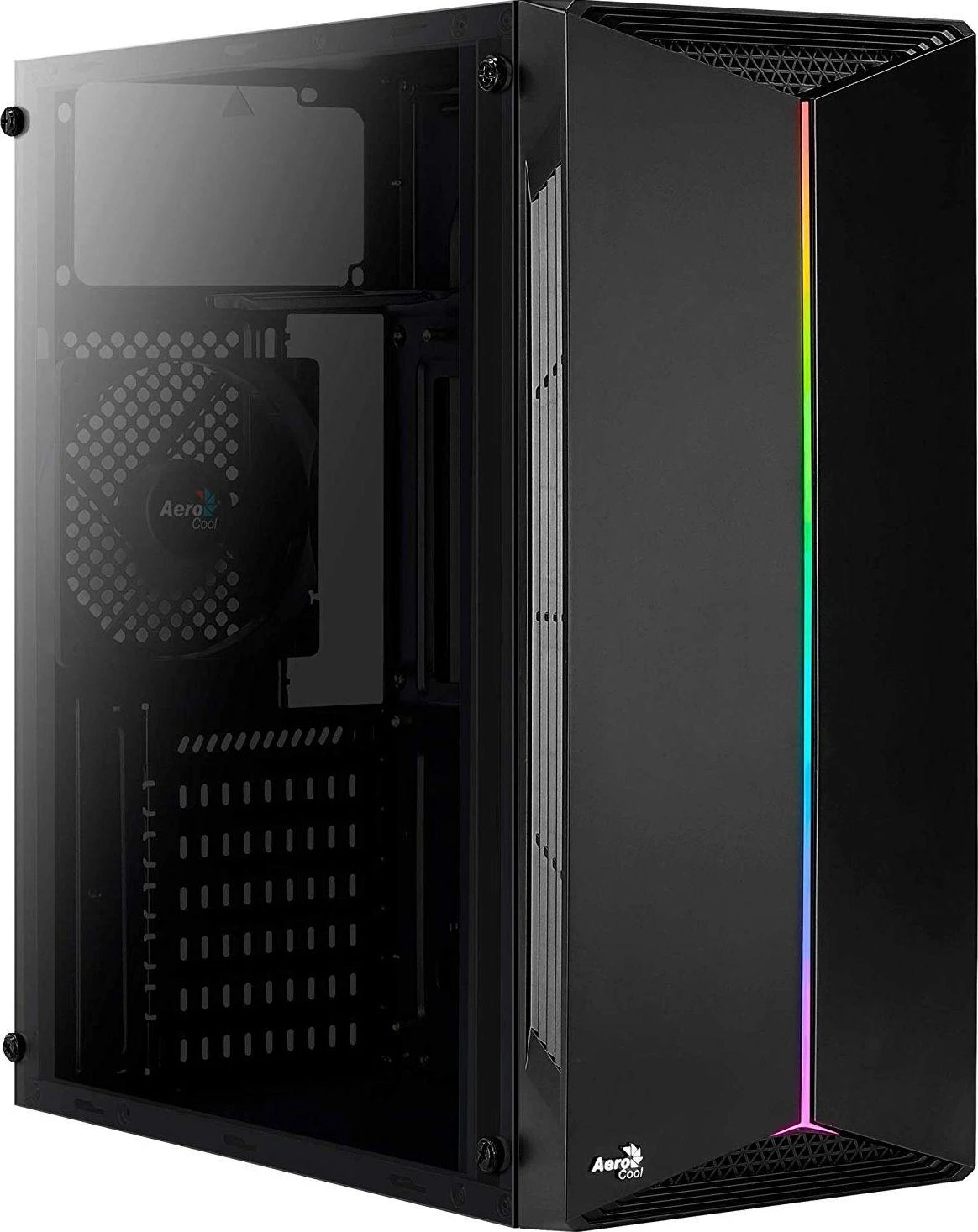 AEROCOOL AEROPGSSPLIT-A-BKRGB kompiuterio dėklas ATX Aerocool SPLIT RGB USB 3.0 - RGB STRIP 1x120mm VENTILIATORIUS