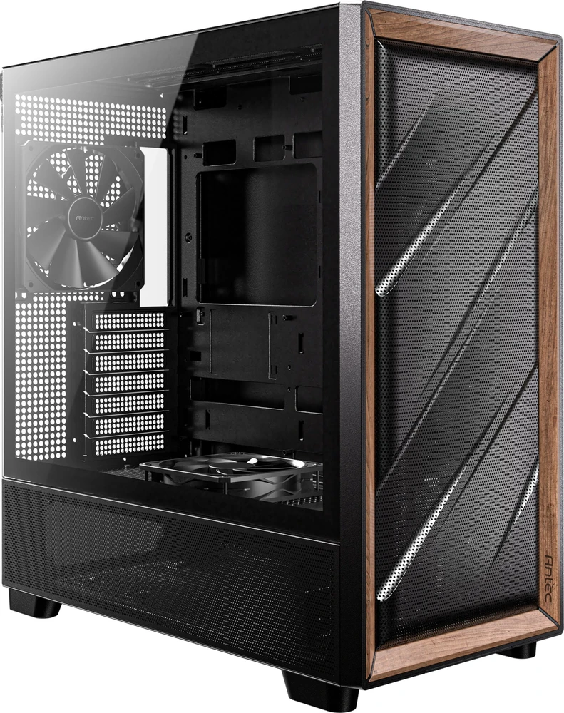 „Antec Flux“ kompiuterio korpusas, vidutinio dydžio bokštas, E-ATX, grūdintas stiklas – Juodas