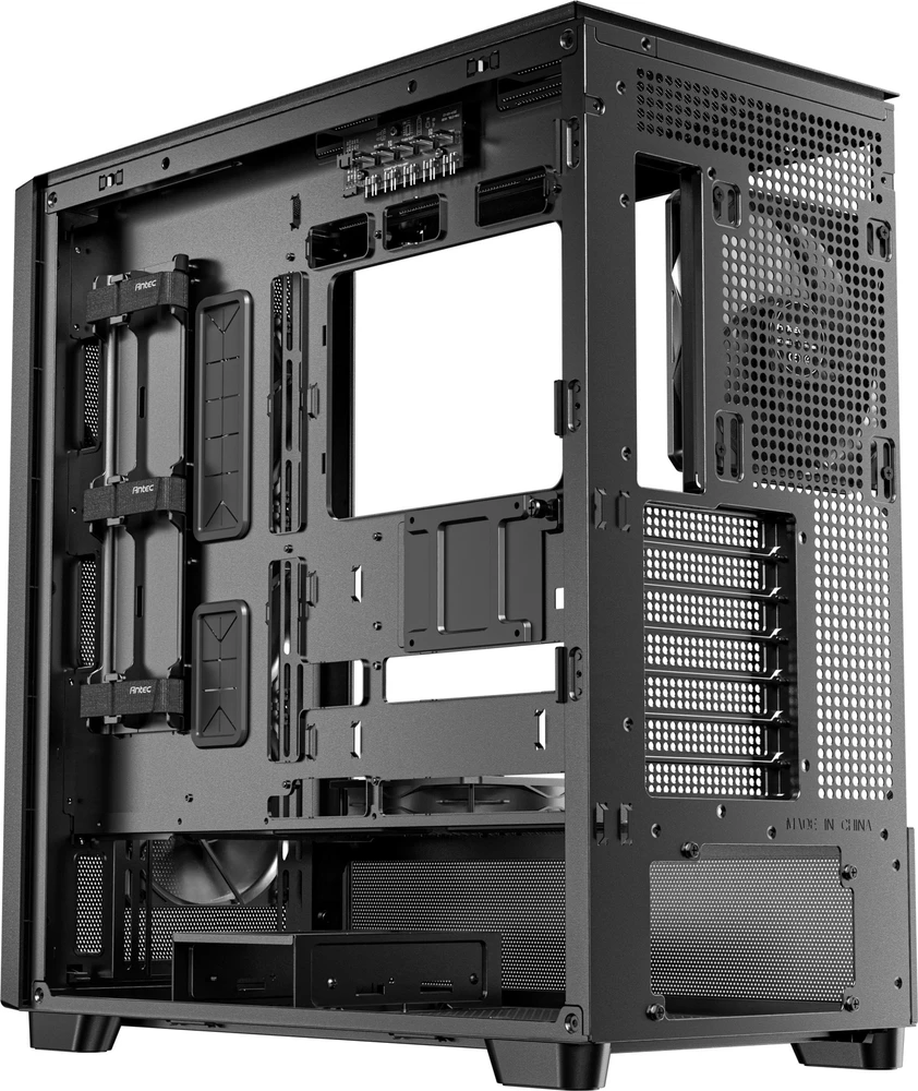 „Antec Flux“ kompiuterio korpusas, vidutinio dydžio bokštas, E-ATX, grūdintas stiklas – Juodas