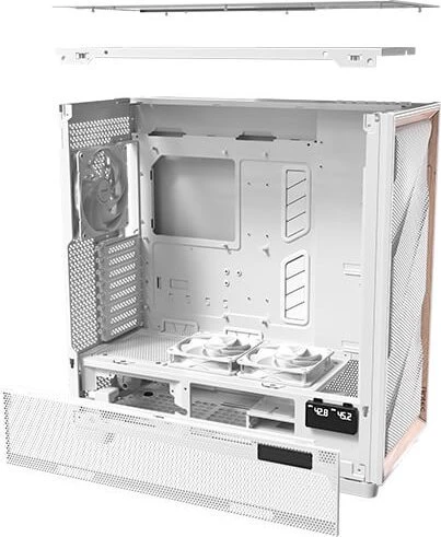 Antec Flux Pro kompiuterio korpusas, full tower, E-ATX, tempered glass – baltos spalvos