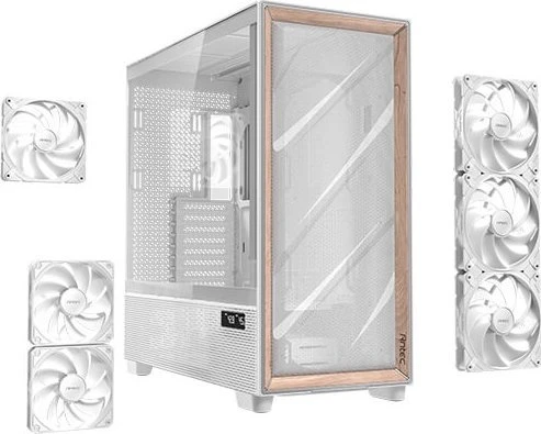 Antec Flux Pro kompiuterio korpusas, full tower, E-ATX, tempered glass – baltos spalvos