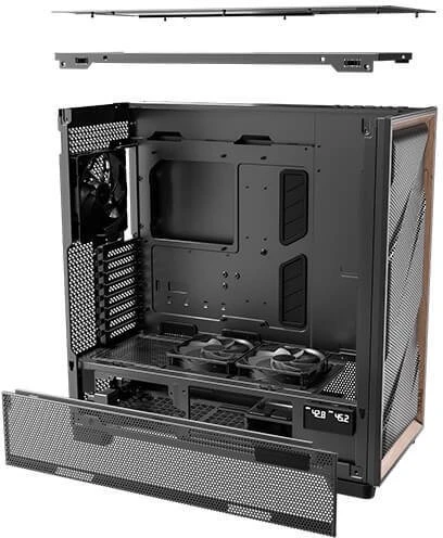 „Antec Flux Pro Noctua Edition“, bokšto tipo korpusas – stiklas/medis, įskaitant NA-FH1 ventiliatoriaus šakotuvą