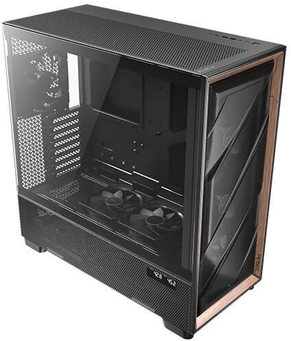 „Antec Flux Pro Noctua Edition“, bokšto tipo korpusas – stiklas/medis, įskaitant NA-FH1 ventiliatoriaus šakotuvą