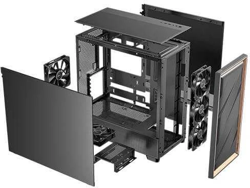 Antec FLUX SE „Midi Tower“ Juoda, Medinė