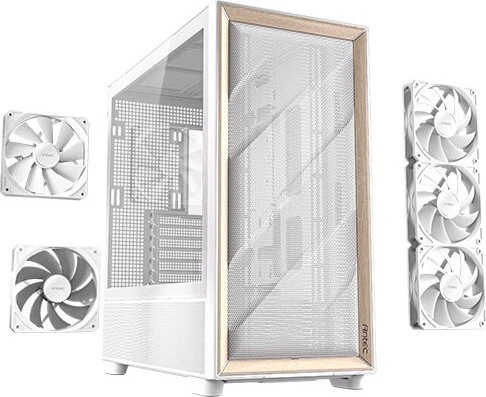 Antec Flux kompiuterio korpusas, Mid Tower, E-ATX, Tempered Glass – baltos spalvos