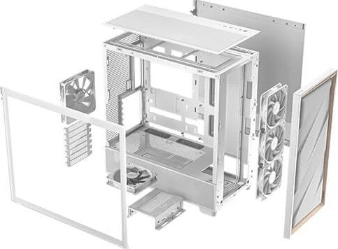 Antec Flux kompiuterio korpusas, Mid Tower, E-ATX, Tempered Glass – baltos spalvos