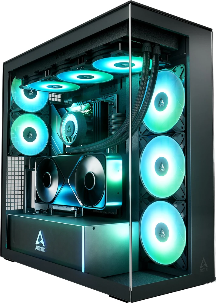 ARCTIC Premium E-ATX PC korpusas Xtender VG, juodas