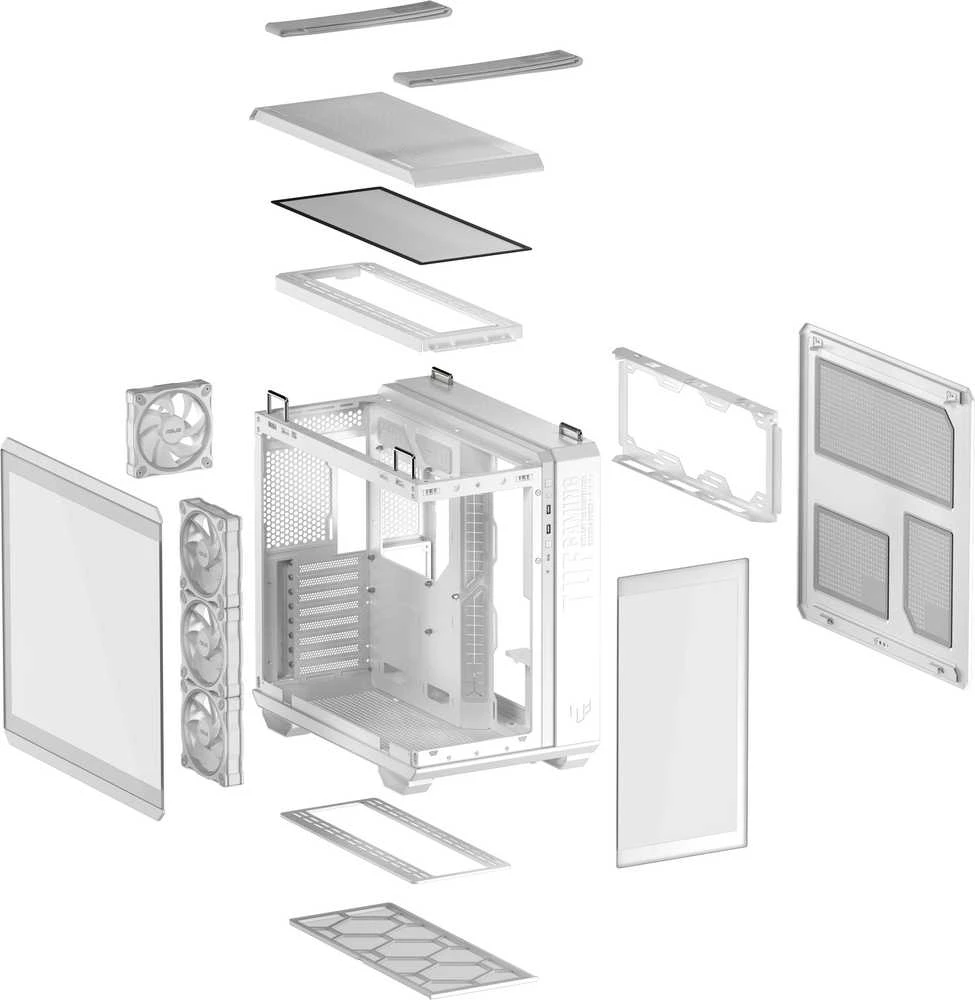 ASUS TUF GAMING GT502 Horizon TG ARGB Baltas Midi Tower