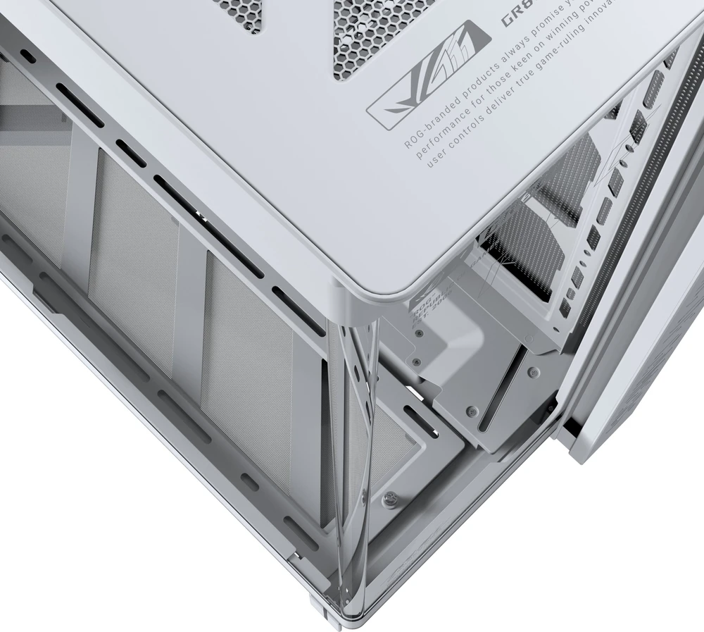 ASUS ROG CRONOX GR801 CURVE TG ARGB Balta MIDI tipo važiuoklė
