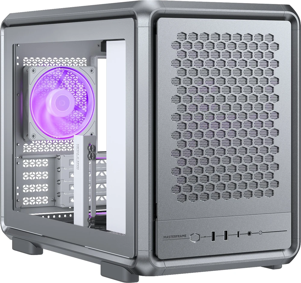 „Cooler Master MasterFrame 400 Mesh“ sidabrintas korpusas (MF400M-SHNN-S00)