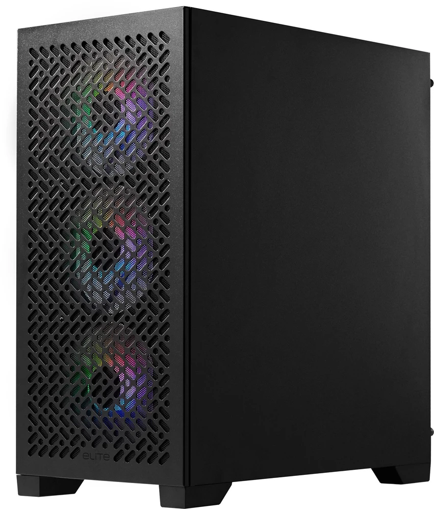 „Cooler Master Elite 302“ korpusas, permatomas šoninis skydelis, mATX, 3x 120 mm ARGB ventiliatoriai, juodas