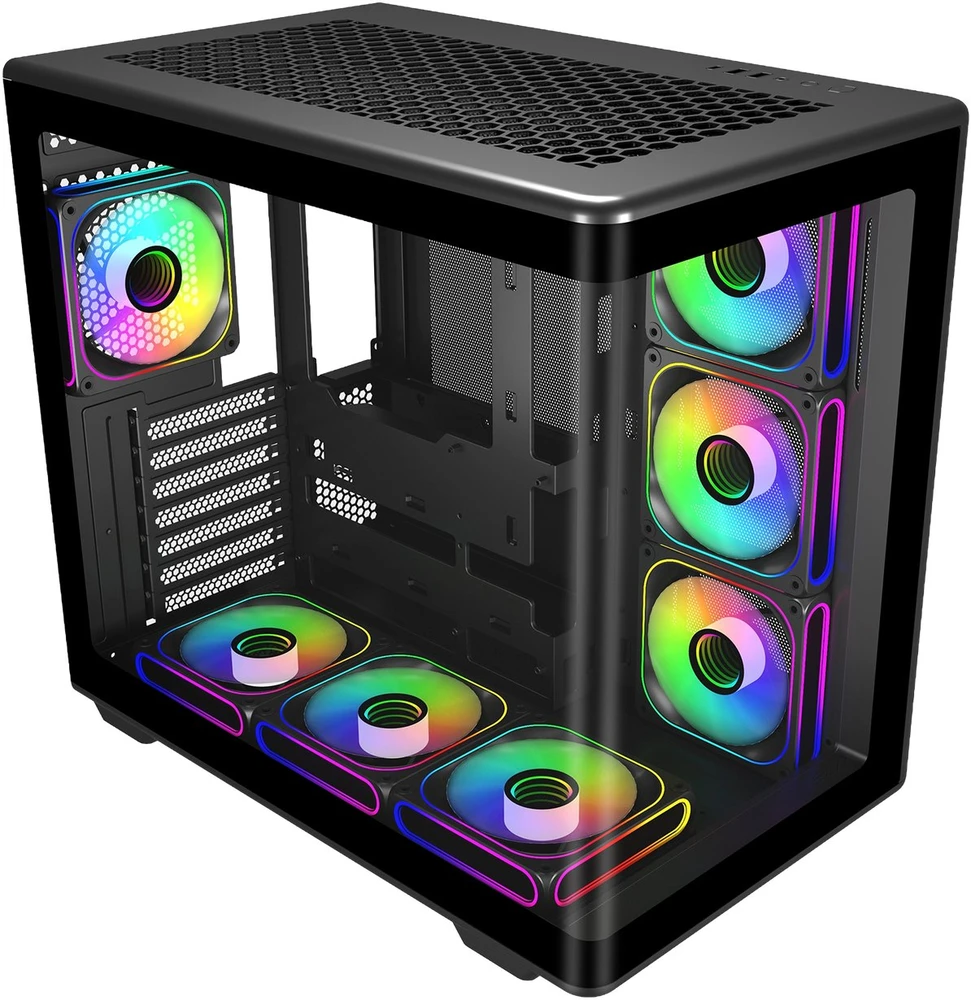 Kompiuterio korpusas Cooler Master Elite 600 Midi Tower, Juodas, 7 ventiliatoriai