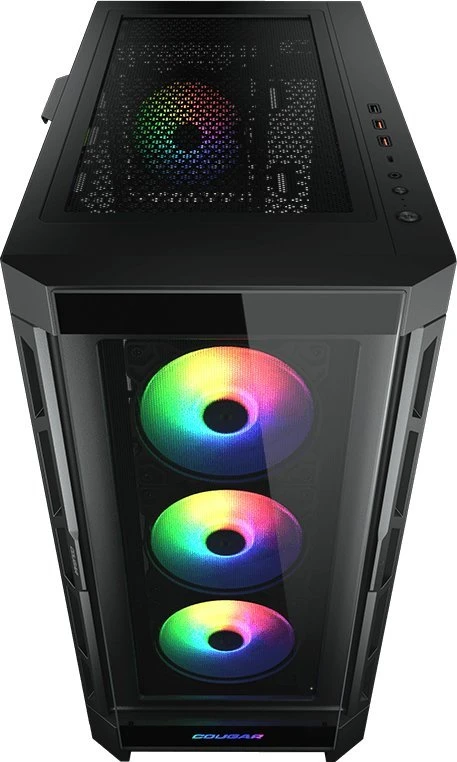 COUGAR Duoface Pro RGB kompiuterio korpusas, vidutinio dydžio bokštas, Juodas