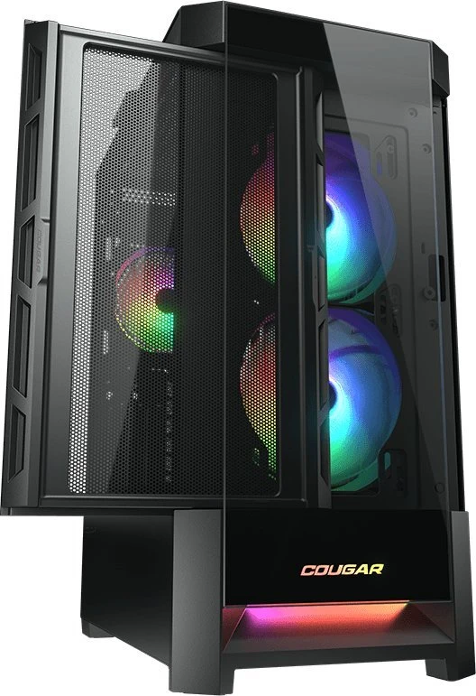 COUGAR DUOFACE RGB kompiuterio korpusas, vidutinio dydžio bokštas, Juodas