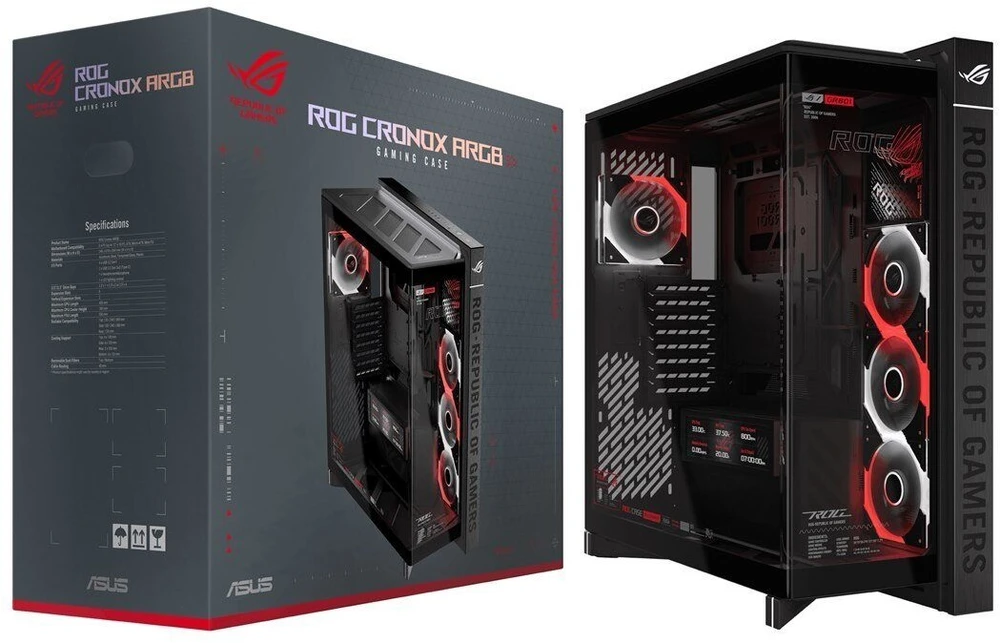 ASUS ROG CRONOX GR801 CURVE TG ARGB Juodas Midi Tower