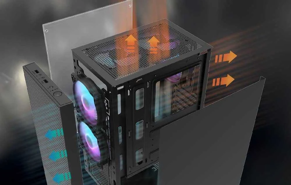 Darkflash A290 PC dėklas + 3 ARGB