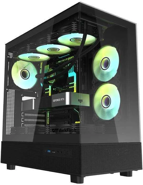 Darkflash DPX90 kompiuterio dėklas (juodas)