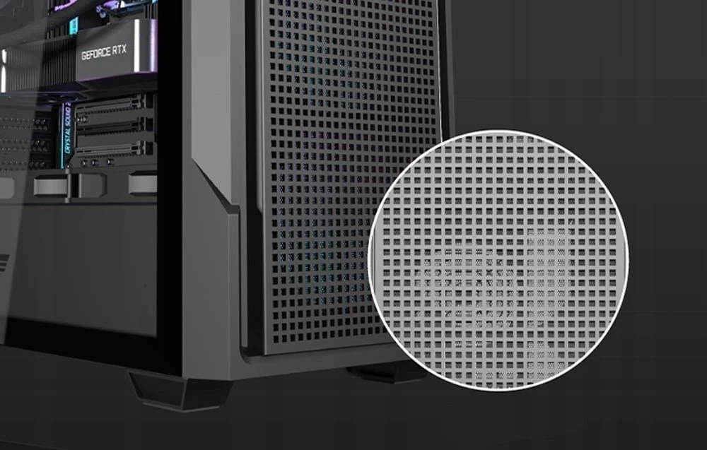 „Darkflash DS900 Mesh“ kompiuterio korpusas be ventiliatorių (juodas)