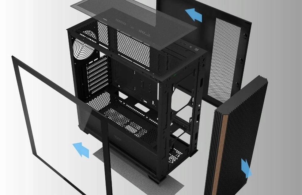 „Darkflash DS900WS“ ATX kompiuterio korpusas be ventiliatorių (baltas)