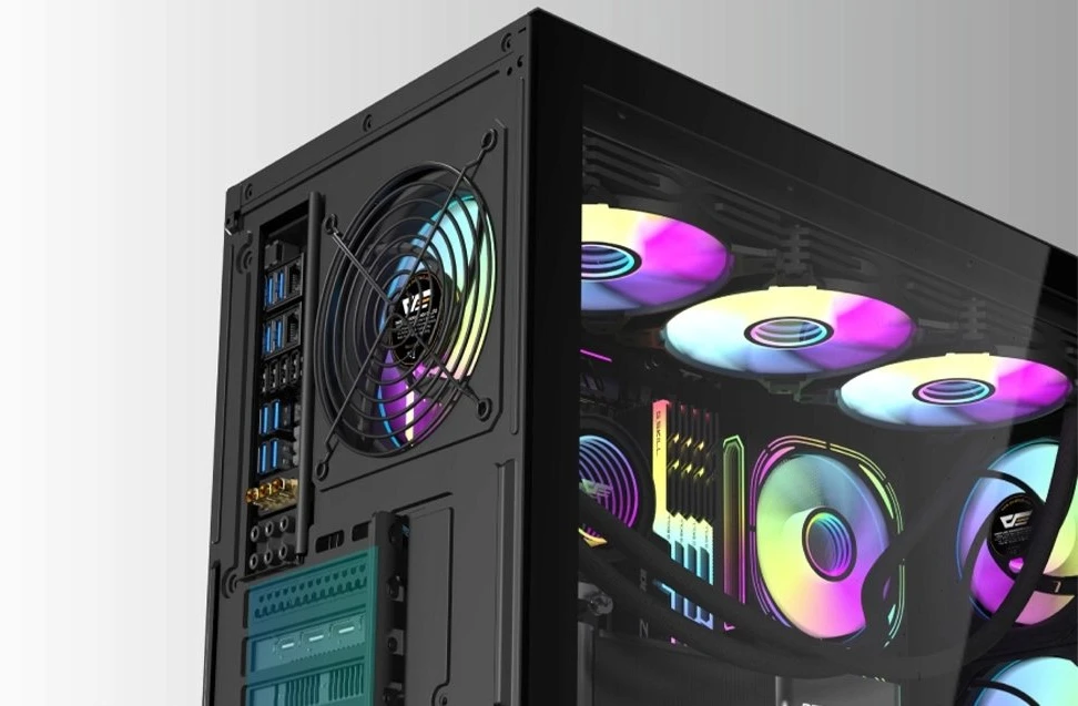 „Darkflash DS900WS“ ATX kompiuterio korpusas be ventiliatorių (baltas)