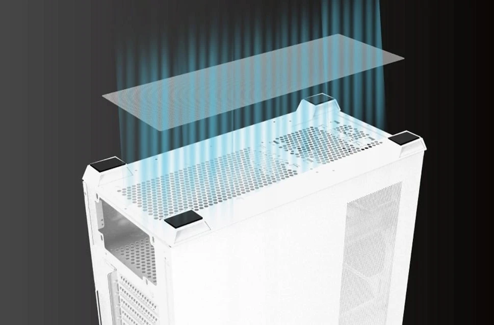 „Darkflash DS900WS“ ATX kompiuterio korpusas be ventiliatorių (baltas)