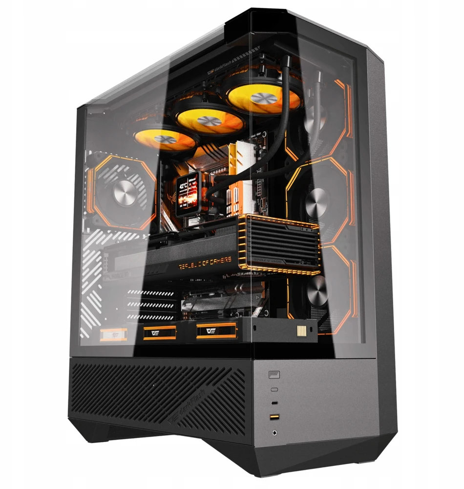 Darkflash DY460 computer case (Juodas) + 4 ARGB fans