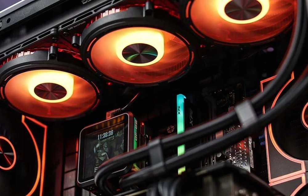 Darkflash F1 computer case (Juodas) + 6 ARGB fans