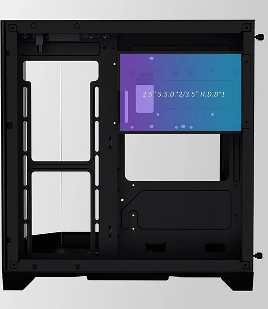 Darkflash Darflash FT350 kompiuterio dėklas + 5 aRGB ventiliatoriai (juodi)