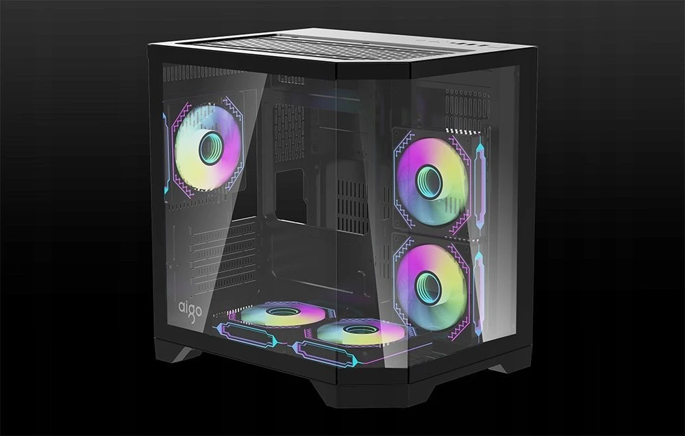 Darkflash Darflash FT350 kompiuterio dėklas + 5 aRGB ventiliatoriai (juodi)