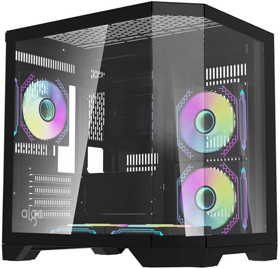 Darkflash Darflash FT350 kompiuterio dėklas + 5 aRGB ventiliatoriai (juodi)