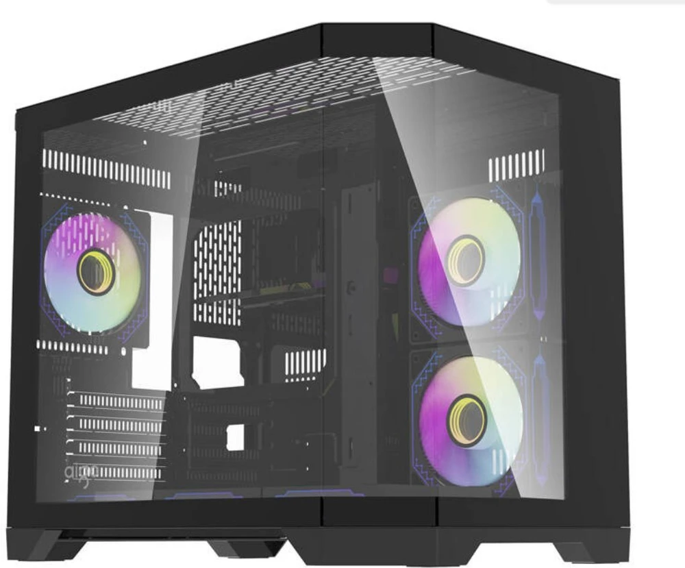 Darkflash Darflash FT418 kompiuterio dėklas + 6 aRGB ventiliatoriai (juodi)
