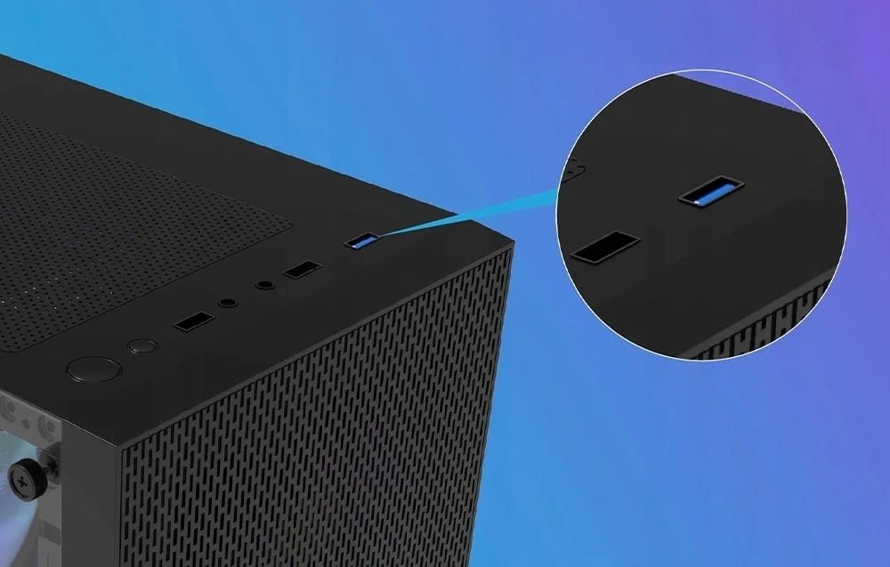 „Darkflash M305“ kompiuterio korpusas be ventiliatorių (Juodas)
