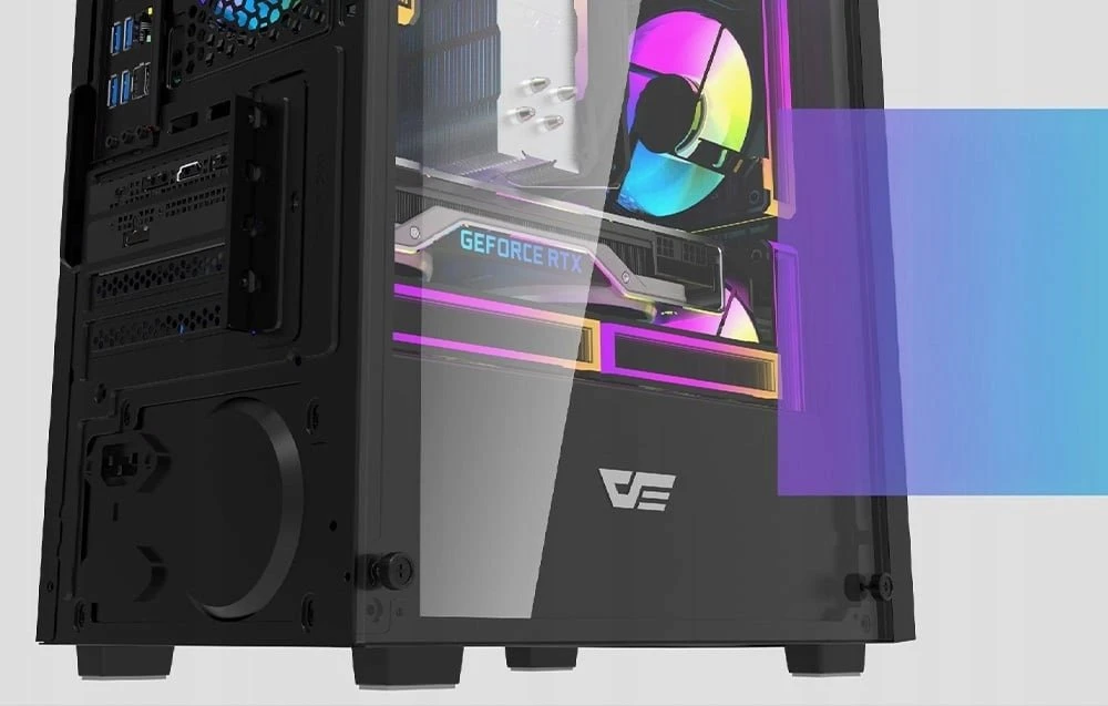 „Darkflash M305“ kompiuterio korpusas be ventiliatorių (Juodas)
