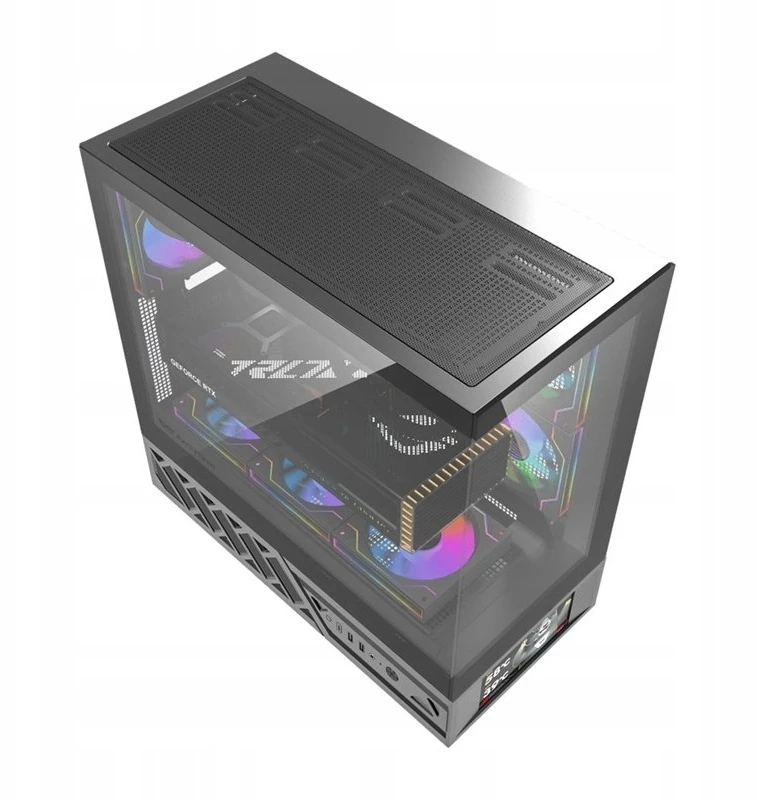 „DarkFlash DS950V“ kompiuterio korpusas su ekranu (juodas) + 6 ventiliatoriais