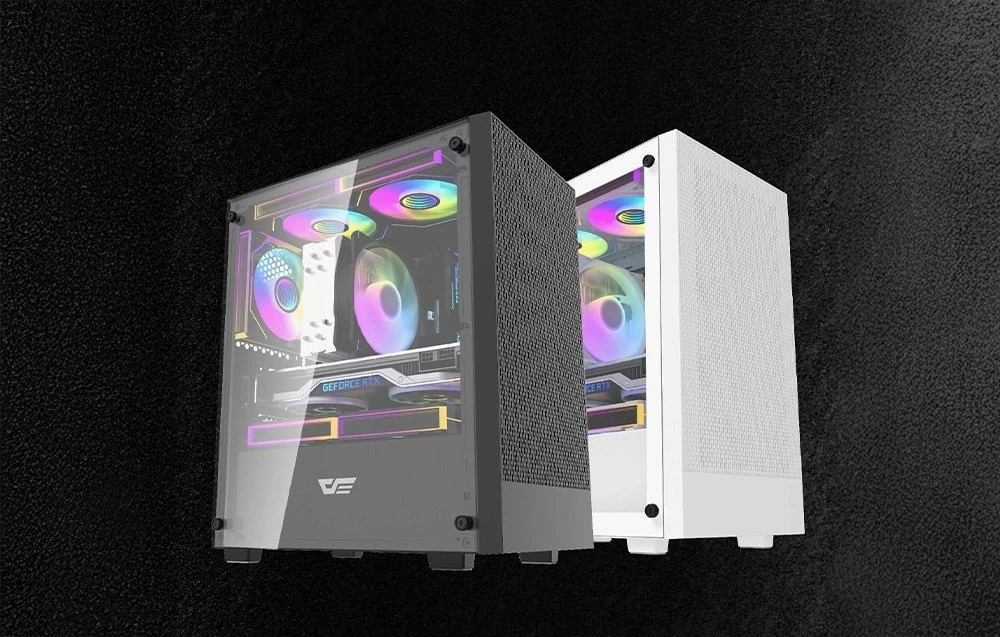 „Darkflash M305“ kompiuterio korpusas be ventiliatorių (Baltas)