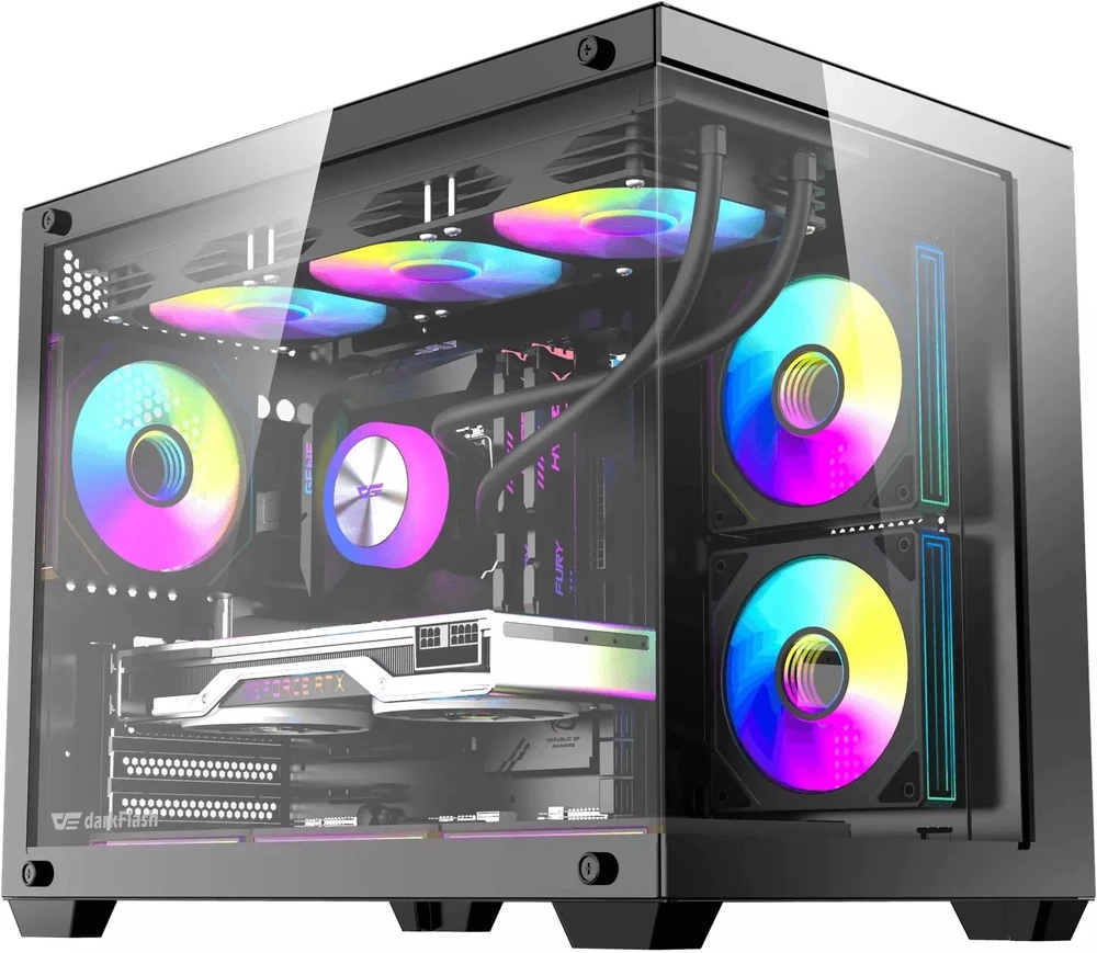 DarkFlash B275 PRO computer case (juodas) + 6 fans