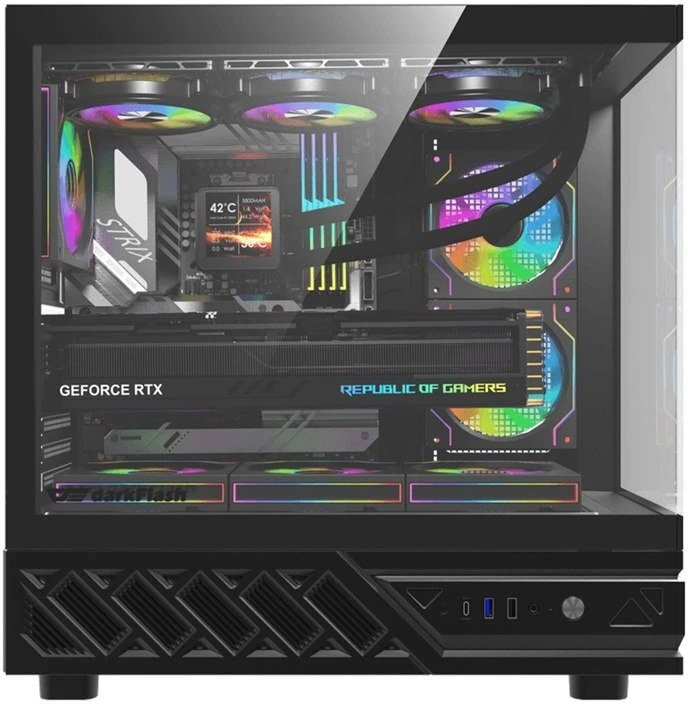 DarkFlash DS950 computer case (juodas) + 6 fans