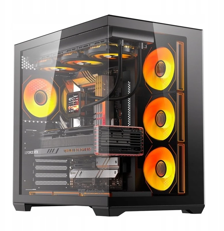 DarkFlash C280 computer case (juodas) + 7 fans