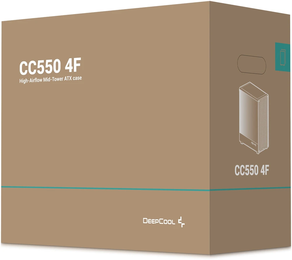 Deepcool Case | CC550 4F | Mid Tower | ATX PS2 (maksimalus ilgis: 180 mm) | Juodas