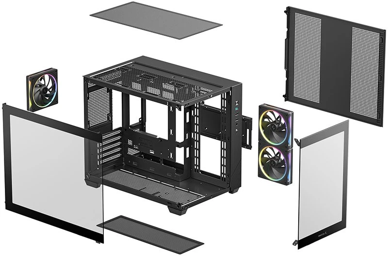 Deepcool Case | CG330 3F | Micro ATX | Juodas