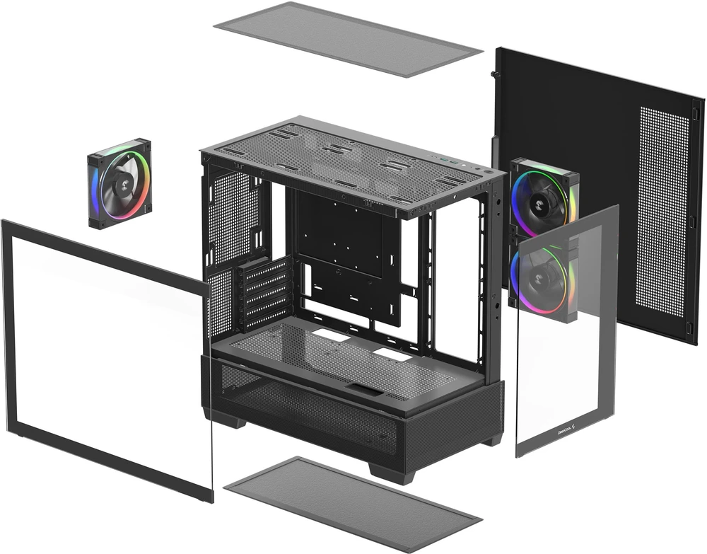 Deepcool Case | CG380 3F | Micro ATX | Juodas