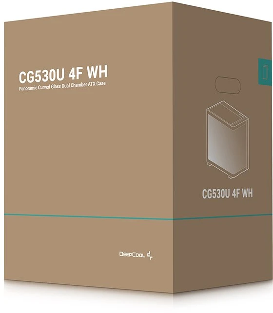 DeepCool CG530U 4F WH ATX lenkto stiklo panoraminis korpusas Baltas