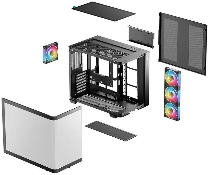 DeepCool CG530U 4F ATX Panoramaglas 4x ARGB juodas