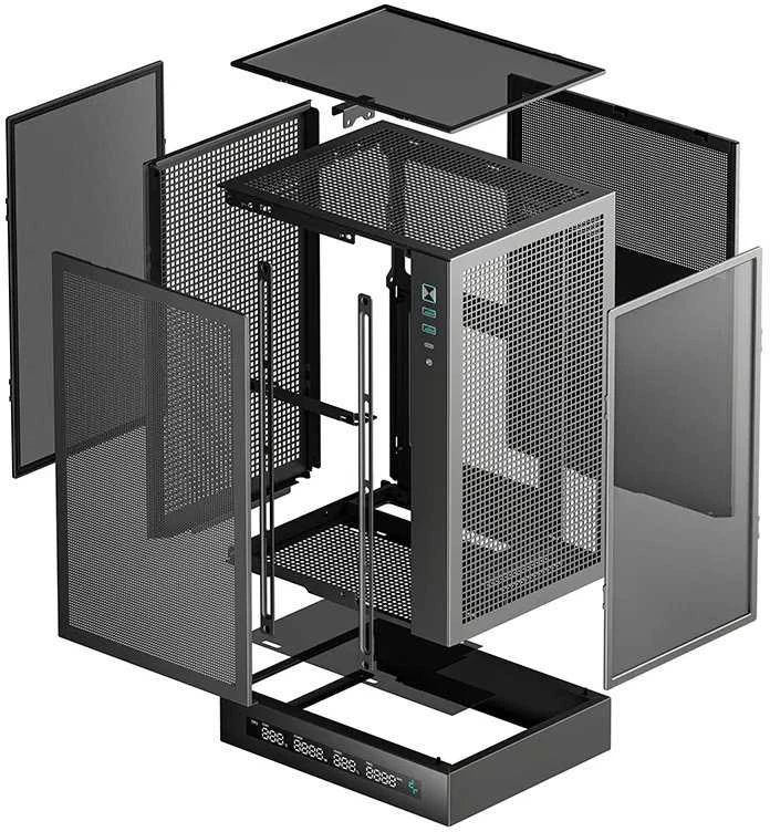 Žaidimų kompiuterio korpusas Deepcool CH170 DIGITAL | Juodas | Mini ITX | ATX PS2 | Be maitinimo šaltinio