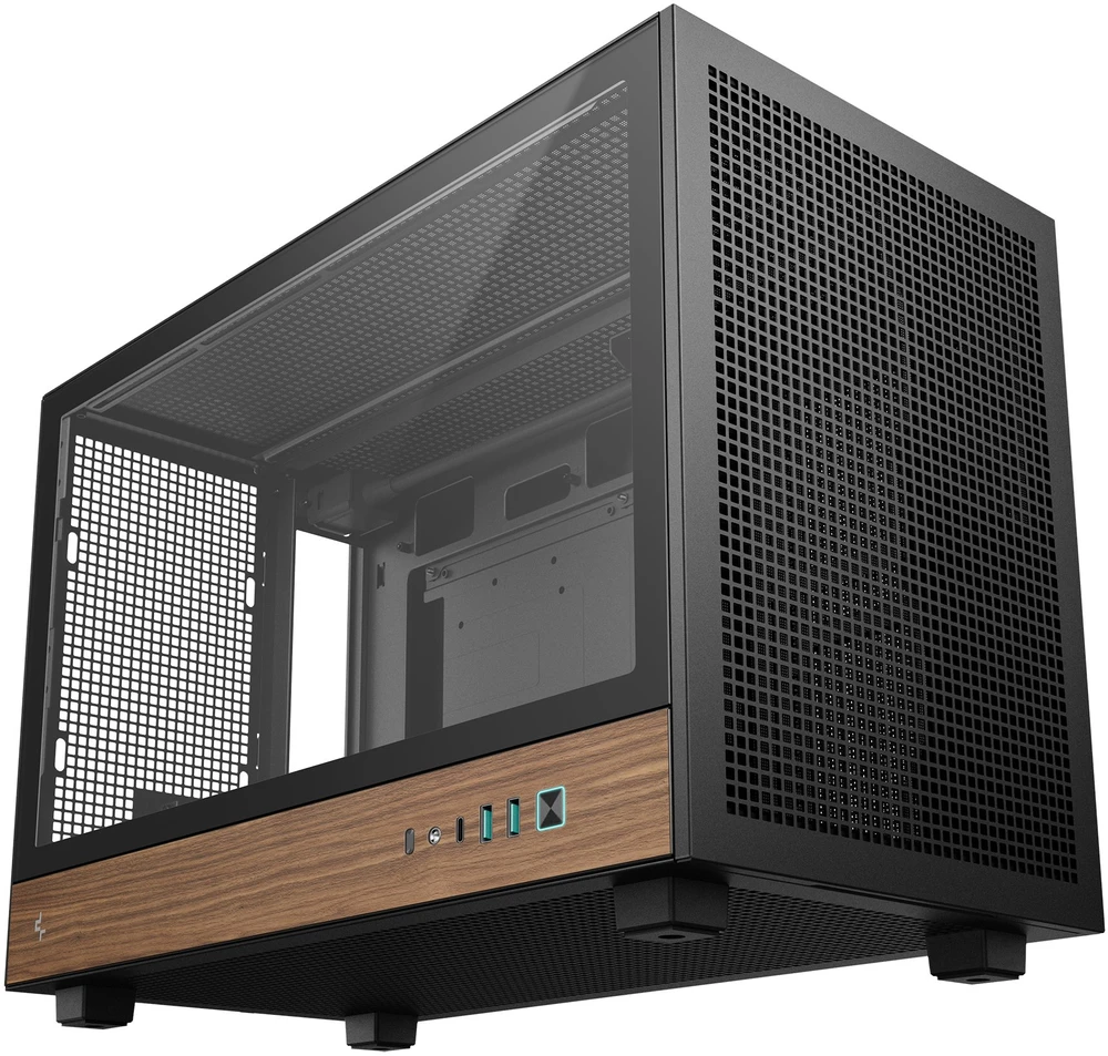 Deepcool Case CH260 Wood Micro Tower, juodas
