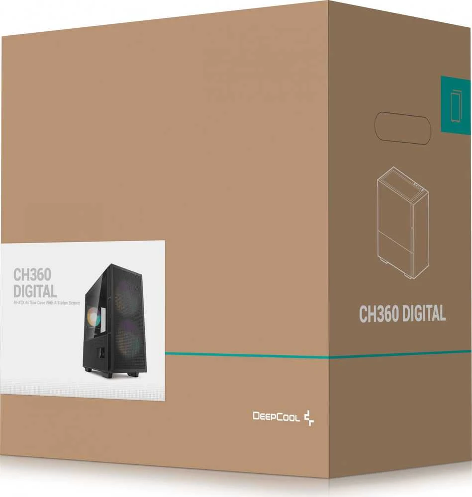 Deepcool CH360 Digital | Juodas | Mid Tower | ATX PS2