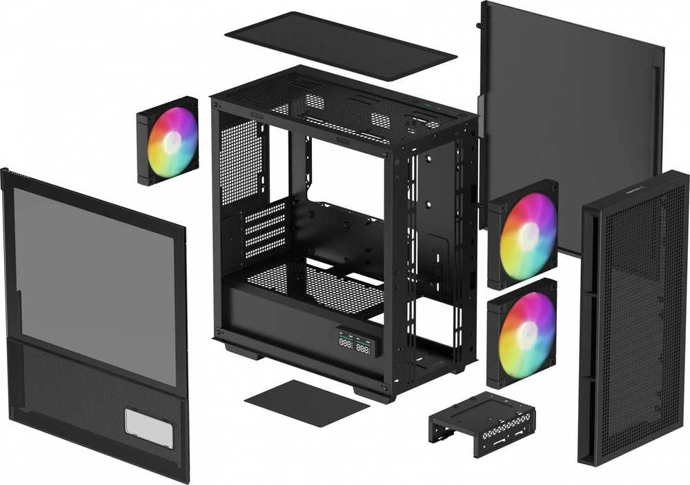 Deepcool CH360 Digital | Juodas | Mid Tower | ATX PS2